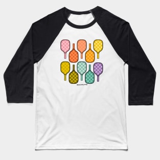 Rainbow Pickleball Paddles Baseball T-Shirt